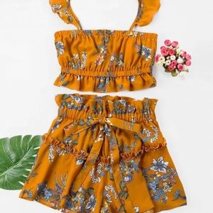 Two Piece, crop top and shorts set